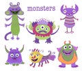 Cute monsters cartoon ,flat illustration